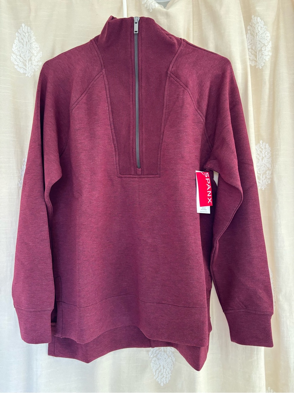 SPANX AirEssentials Tunic Oversized Sweater Dark Red (Cassis Red) Size S NWT